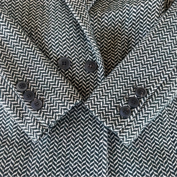 ANINE BING Fishbone Blazer Wool Blend Relaxed Fit Women’s XS Black/Green/White - Picture 9 of 15